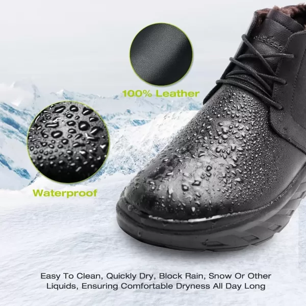 OrthoComfoot Men's Orthopedic Wide Leather Winter Ankle Boots: Comfortable Diabetic Dress Shoes with Arch Support for Orthotic, Casual Plantar Fasciitis Walking Shoes for Foot and Heel Pain