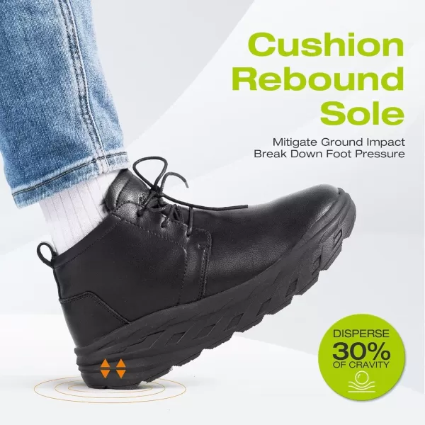 OrthoComfoot Men's Orthopedic Wide Leather Winter Ankle Boots: Comfortable Diabetic Dress Shoes with Arch Support for Orthotic, Casual Plantar Fasciitis Walking Shoes for Foot and Heel Pain