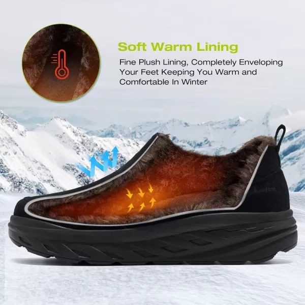OrthoComfoot Men's Orthopedic Wide Winter Slippers with Arch Support: Comfortable Diabetic Loafers for Plantar Fasciitis, Casual Orthotic Walking Shoes for Foot and Heel Pain Relief