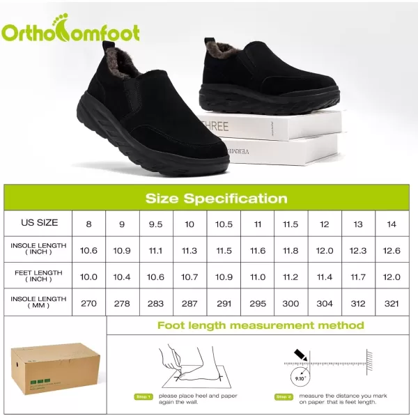OrthoComfoot Men's Orthopedic Wide Winter Slippers with Arch Support: Comfortable Diabetic Loafers for Plantar Fasciitis, Casual Orthotic Walking Shoes for Foot and Heel Pain Relief