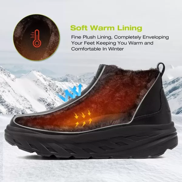 OrthoComfoot Women's Orthopedic Wide Leather Winter Ankle Boots: Comfortable Arch Support Dress Shoes for Diabetic, Casual Plantar Fasciitis Orthotic Walking Shoes for Foot and Heel Pain Relief