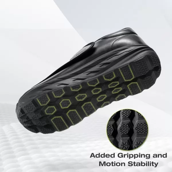 OrthoComfoot Men's Orthopedic Diabetic Extra Wide Leather Dress Shoes: Comfortable Walking Shoes with Arch Support for Plantar Fasciitis, Casual Orthotic Slip On Laofers for Heel and Foot Pain