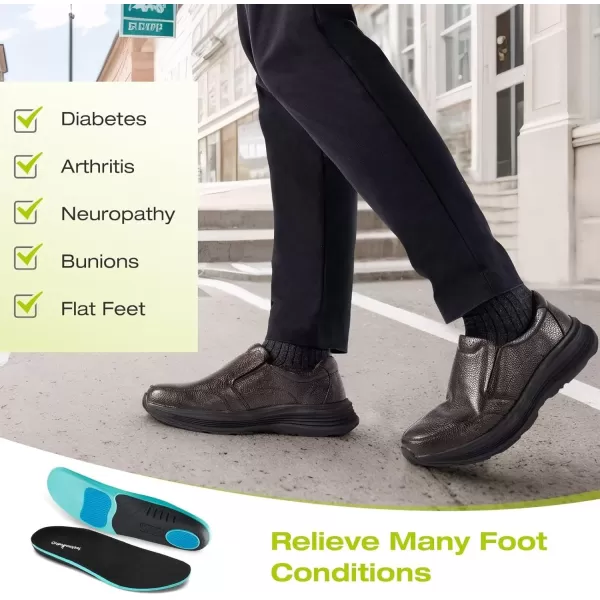 OrthoComfoot Men's Orthopedic Leather Dress Walking Shoes: Comfortable Orthotic Plantar Fasciitis Oxford Shoes with Arch Support, Casual Business Slip-On Loafers for Foot and Heel Pain Relief