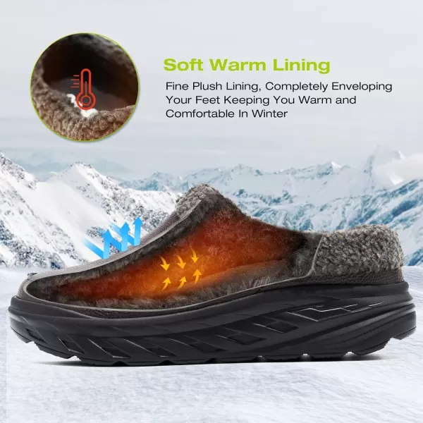 OrthoComfoot Men's Orthopedic Wide Winter Slippers for Diabetic: Comfortable Arch Support Leather Dress Shoes for Plantar Fasciitis, Casual Warm Orthotic Walking Shoes for Foot and Heel Pain