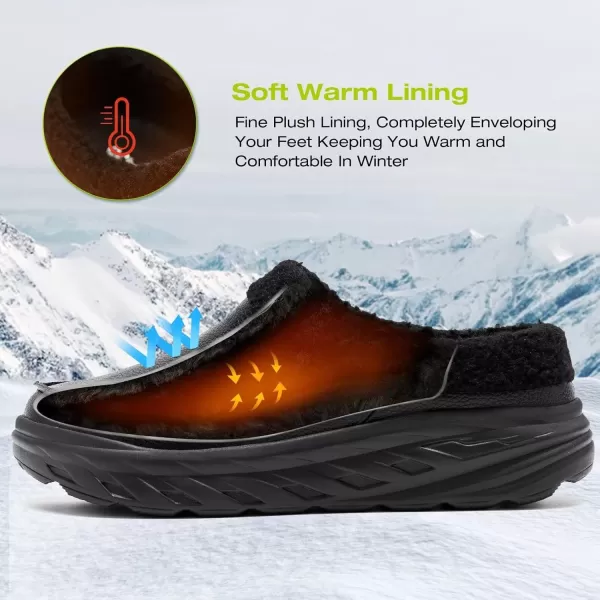 OrthoComfoot Men's Orthopedic Wide Winter Slippers for Diabetic: Comfortable Arch Support Leather Dress Shoes for Plantar Fasciitis, Casual Warm Orthotic Walking Shoes for Foot and Heel Pain