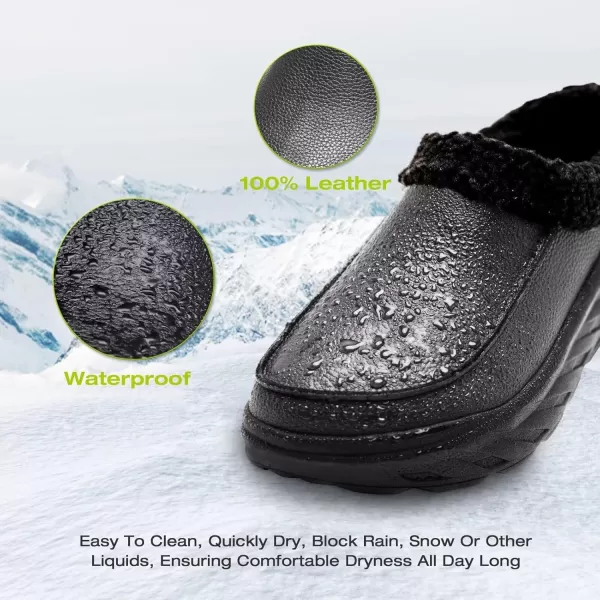 OrthoComfoot Men's Orthopedic Wide Winter Slippers for Diabetic: Comfortable Arch Support Leather Dress Shoes for Plantar Fasciitis, Casual Warm Orthotic Walking Shoes for Foot and Heel Pain