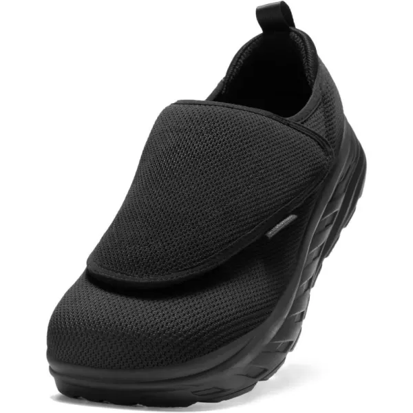 OrthoComfoot Men's Orthopedic Diabetic Extra Wide Walking Shoes: Comfortable Arch Support Slip-On Loafers for Plantar Fasciitis, Adjustable Easy Top Orthotic Shoes for Foot and Heel Pain Relief