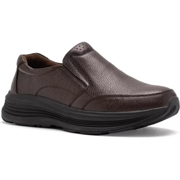 OrthoComfoot Men's Orthopedic Leather Dress Walking Shoes: Comfortable Orthotic Plantar Fasciitis Oxford Shoes with Arch Support, Casual Business Slip-On Loafers for Foot and Heel Pain Relief