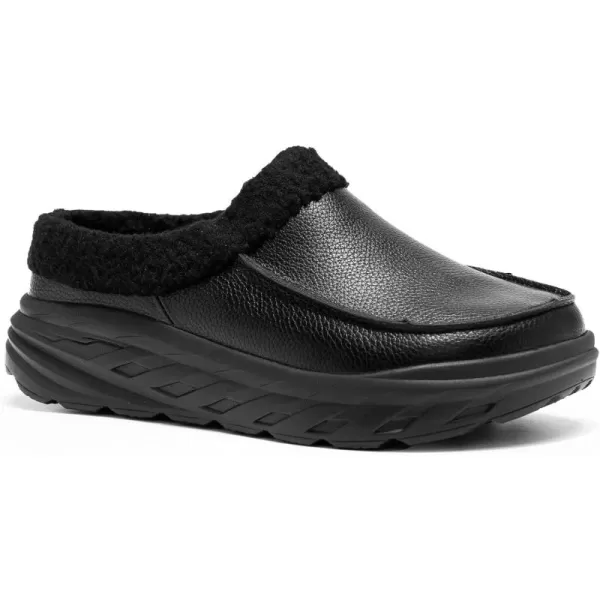 OrthoComfoot Men's Orthopedic Wide Winter Slippers for Diabetic: Comfortable Arch Support Leather Dress Shoes for Plantar Fasciitis, Casual Warm Orthotic Walking Shoes for Foot and Heel Pain