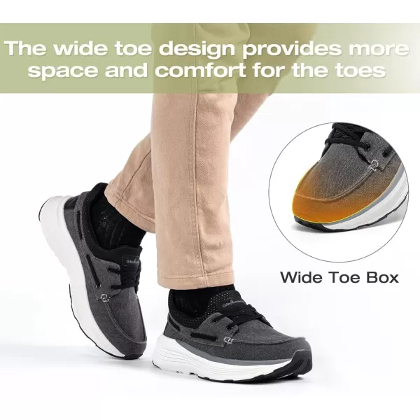 OrthoComfoot Men's Orthopedic Hands Free Slip-in Loafers: Comfortable Arch Support Loafers for Plantar Fasciitis, Casual Walking Shoes with Cushion Thick Sole for Foot and Heel Pain Relief