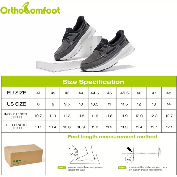 OrthoComfoot Men's Orthopedic Hands Free Slip-in Loafers: Comfortable Arch Support Loafers for Plantar Fasciitis, Casual Walking Shoes with Cushion Thick Sole for Foot and Heel Pain Relief
