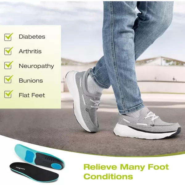 OrthoComfoot Men's Orthopedic Hands Free Slip-in Loafers: Comfortable Arch Support Loafers for Plantar Fasciitis, Casual Walking Shoes with Cushion Thick Sole for Foot and Heel Pain Relief