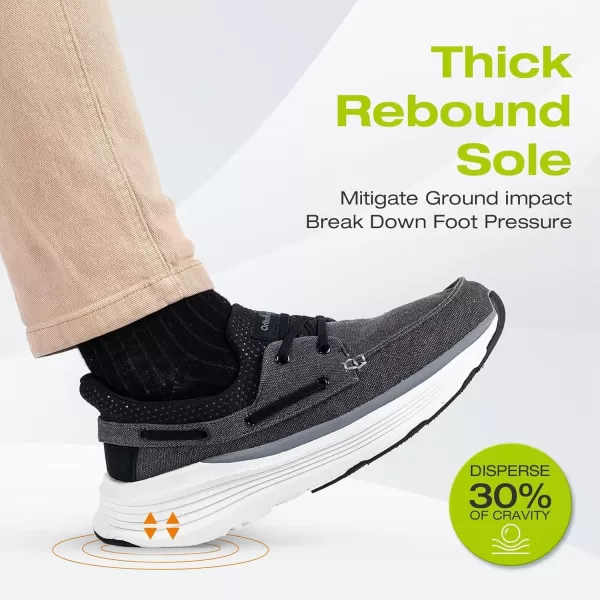 OrthoComfoot Men's Orthopedic Hands Free Slip-in Loafers: Comfortable Arch Support Loafers for Plantar Fasciitis, Casual Walking Shoes with Cushion Thick Sole for Foot and Heel Pain Relief