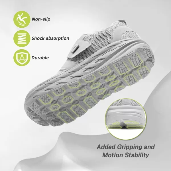 imageOrthoComfoot Mens Orthopedic Diabetic Wide Walking Shoes Comfortable Cushion Arch Support Plantar Fasciitis Loafers Orthotic High Arch Swollen Feet Adjustable Working Shoes for Ankle and Heel PainK2gray