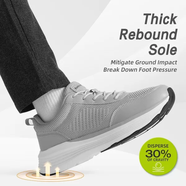 imageOrthoComfoot Mens Orthopedic Fashion Sneakers with Arch Support Casual Plantar Fasciitis Walking Shoes for Flat Feet Comfortable Orthotic Outdoor Shoes for Foot and Heel Pain ReliefW2grey