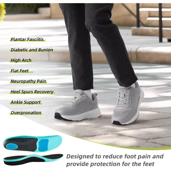 imageOrthoComfoot Mens Orthopedic Fashion Sneakers with Arch Support Casual Plantar Fasciitis Walking Shoes for Flat Feet Comfortable Orthotic Outdoor Shoes for Foot and Heel Pain ReliefW2grey