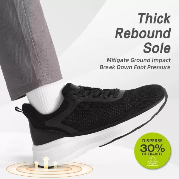 imageOrthoComfoot Mens Orthopedic Hands Free Fashion Sneakers Comfortable Arch Support Plantar Fasciitis Orthotic Walking Shoes Casual Work Tennis Sport Athletic Gym Flat Feet Pain Relief ShoesW1black