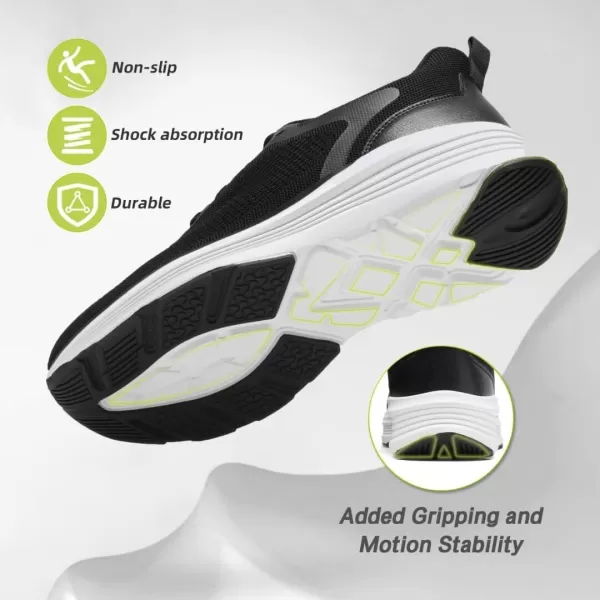 imageOrthoComfoot Mens Orthopedic Hands Free Fashion Sneakers Comfortable Arch Support Plantar Fasciitis Orthotic Walking Shoes Casual Work Tennis Sport Athletic Gym Flat Feet Pain Relief ShoesW1black
