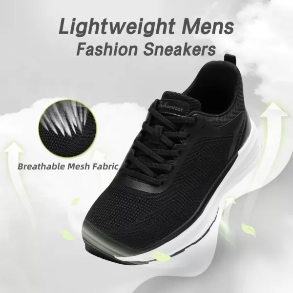 imageOrthoComfoot Mens Orthopedic Hands Free Fashion Sneakers Comfortable Arch Support Plantar Fasciitis Orthotic Walking Shoes Casual Work Tennis Sport Athletic Gym Flat Feet Pain Relief ShoesW1black