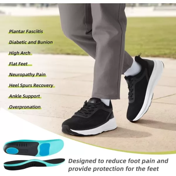 imageOrthoComfoot Mens Orthopedic Hands Free Fashion Sneakers Comfortable Arch Support Plantar Fasciitis Orthotic Walking Shoes Casual Work Tennis Sport Athletic Gym Flat Feet Pain Relief ShoesW1black