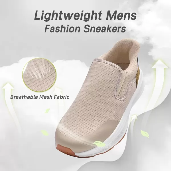 imageOrthoComfoot Mens Orthopedic Hands Free Slip ins Loafers Comfortable Casual Arch Support Plantar Fasciitis Walking Shoes Standing Work Orthotic Thick Sole Shoes for Foot and Heel Pain ReliefW2beige