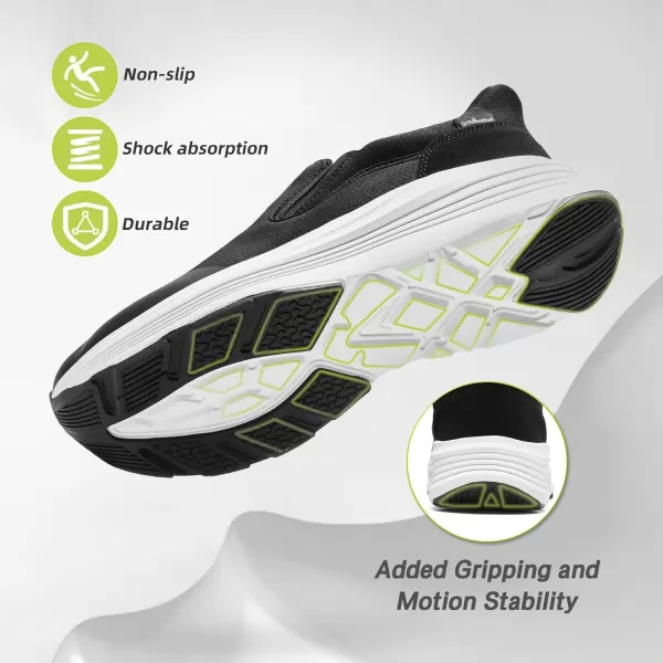 imageOrthoComfoot Mens Orthopedic Hands Free Slip ins Loafers Comfortable Casual Arch Support Plantar Fasciitis Walking Shoes Standing Work Orthotic Thick Sole Shoes for Foot and Heel Pain ReliefW1black