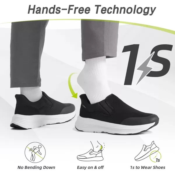 imageOrthoComfoot Mens Orthopedic Hands Free Slip ins Loafers Comfortable Casual Arch Support Plantar Fasciitis Walking Shoes Standing Work Orthotic Thick Sole Shoes for Foot and Heel Pain ReliefW1black