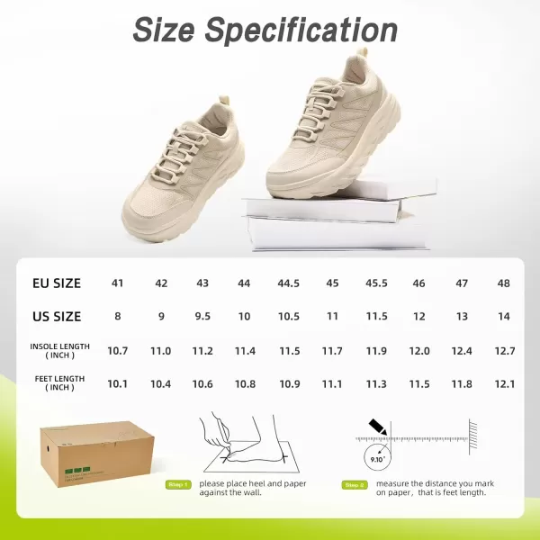 imageOrthopedic Shoes for Men Diabetic Wide Comfortable Casual Arch Support Plantar Fasciitis Fashion Sneakers Work Tennis Orthotic High Arch Swollen Feet Walking Shoes for Foot Heel PainK2beige