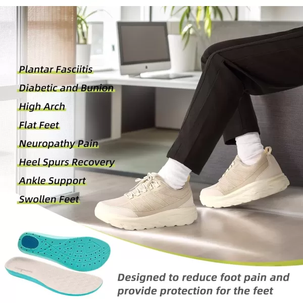 imageOrthopedic Shoes for Men Diabetic Wide Comfortable Casual Arch Support Plantar Fasciitis Fashion Sneakers Work Tennis Orthotic High Arch Swollen Feet Walking Shoes for Foot Heel PainK2beige