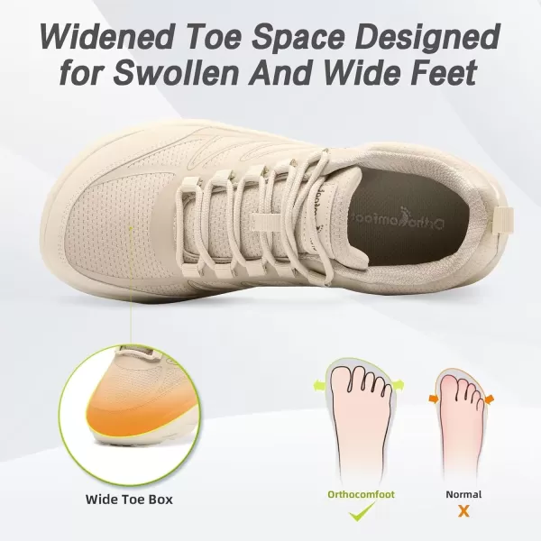 imageOrthopedic Shoes for Men Diabetic Wide Comfortable Casual Arch Support Plantar Fasciitis Fashion Sneakers Work Tennis Orthotic High Arch Swollen Feet Walking Shoes for Foot Heel PainK2beige