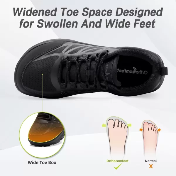 imageOrthopedic Shoes for Men Diabetic Wide Comfortable Casual Arch Support Plantar Fasciitis Fashion Sneakers Work Tennis Orthotic High Arch Swollen Feet Walking Shoes for Foot Heel PainK1black