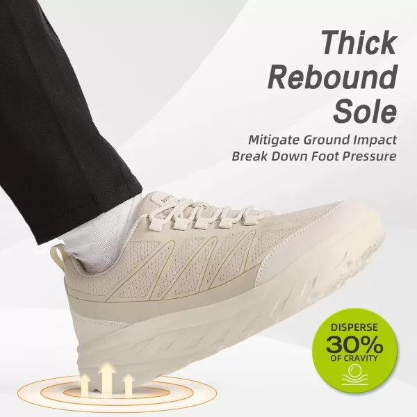 imageOrthopedic Shoes for Men Diabetic Wide Comfortable Casual Arch Support Plantar Fasciitis Fashion Sneakers Work Tennis Orthotic High Arch Swollen Feet Walking Shoes for Foot Heel PainK2beige