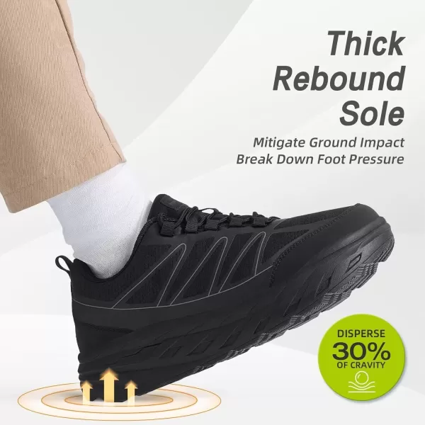 imageOrthopedic Shoes for Men Diabetic Wide Comfortable Casual Arch Support Plantar Fasciitis Fashion Sneakers Work Tennis Orthotic High Arch Swollen Feet Walking Shoes for Foot Heel PainK1black