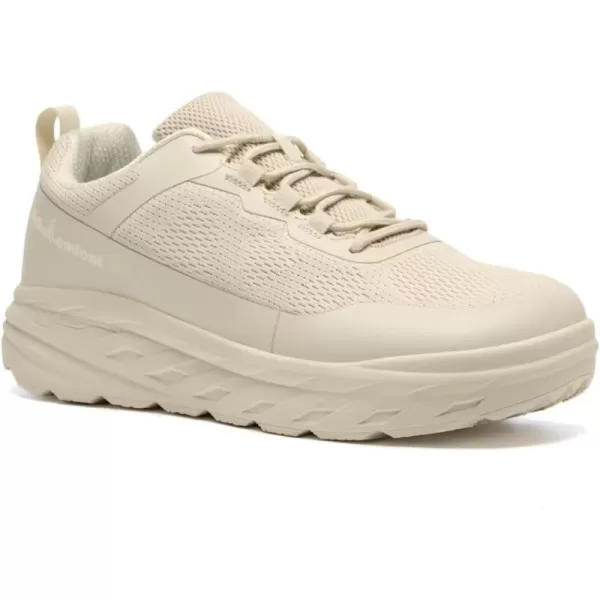 imageOrthoComfoot Mens Orthopedic Diabetic Wide Walking Shoes Comfortable Casual Arch Support Plantar Fasciitis Fashion Sneakers Work Tennis Orthotic High Arch Swollen Feet Shoes for Foot Heel PainK2beige