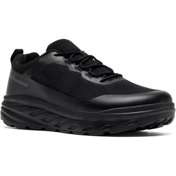 imageOrthoComfoot Mens Orthopedic Diabetic Wide Walking Shoes Comfortable Casual Arch Support Plantar Fasciitis Fashion Sneakers Work Tennis Orthotic High Arch Swollen Feet Shoes for Foot Heel PainK1black
