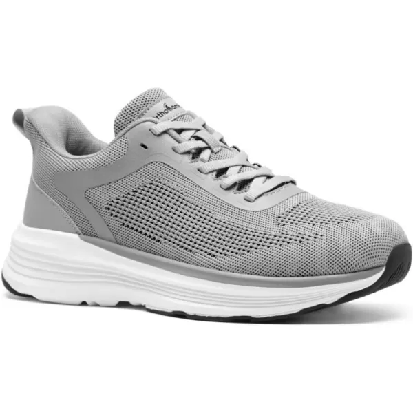 imageOrthoComfoot Mens Orthopedic Hands Free Fashion Sneakers Comfortable Arch Support Plantar Fasciitis Orthotic Walking Shoes Casual Work Tennis Sport Athletic Gym Flat Feet Pain Relief ShoesW2gray