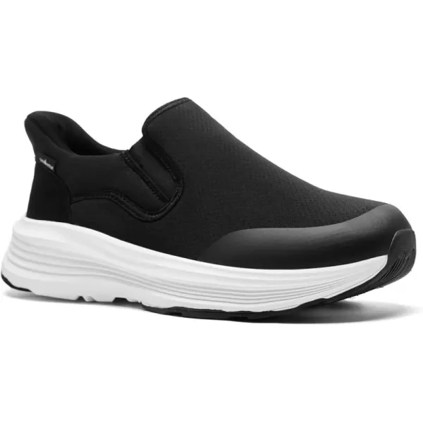 imageOrthoComfoot Mens Orthopedic Hands Free Slip ins Loafers Comfortable Casual Arch Support Plantar Fasciitis Walking Shoes Standing Work Orthotic Thick Sole Shoes for Foot and Heel Pain ReliefW1black