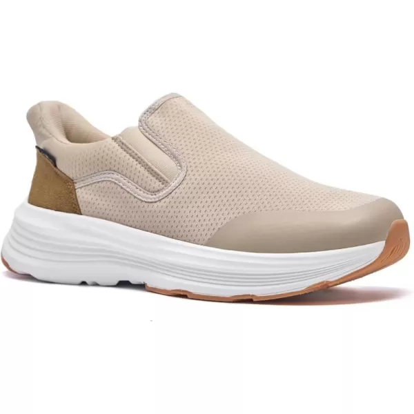 imageOrthoComfoot Mens Orthopedic Hands Free Slip ins Loafers Comfortable Casual Arch Support Plantar Fasciitis Walking Shoes Standing Work Orthotic Thick Sole Shoes for Foot and Heel Pain ReliefW2beige