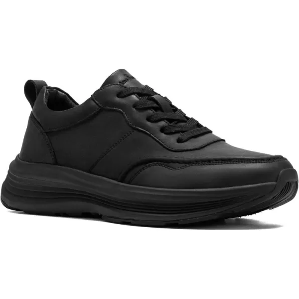 imageOrthoComfoot Mens Orthopedic Leather Dress Walking Shoes Comfortable Arch Support Plantar Fasciitis Flat Feet Sneakers Casual Business Work Orthotic Thick Sole Foot Heel Pain Relief OxfordsW1black