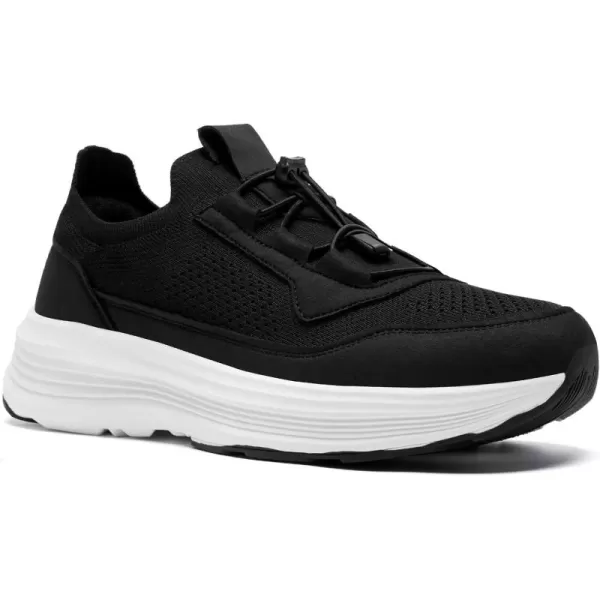 imageOrthoComfoot Mens Orthopedic SlipOn Loafers Walking Shoes Comfortable Casual Arch Support Plantar Fasciitis Thick Sneakers Breathable Work Tennis Orthotic Flat Feet Shoes for Foot Pain ReliefW1black