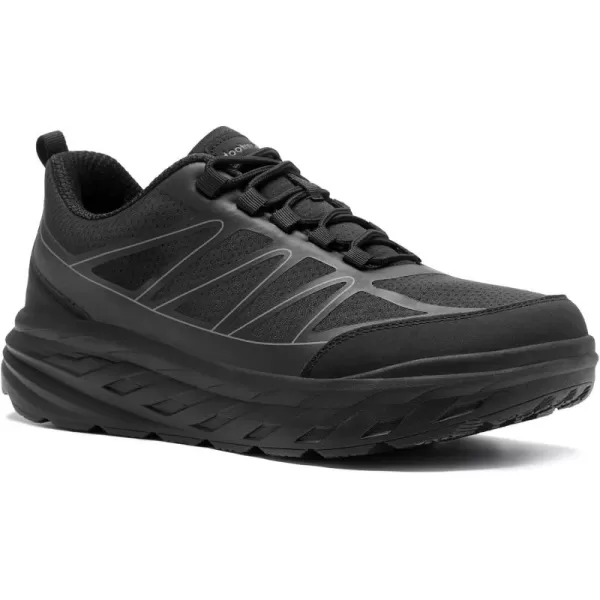 imageOrthopedic Shoes for Men Diabetic Wide Comfortable Casual Arch Support Plantar Fasciitis Fashion Sneakers Work Tennis Orthotic High Arch Swollen Feet Walking Shoes for Foot Heel PainK1black