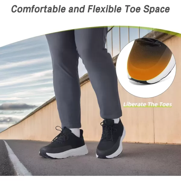 imageOrthoComfoot Mens Orthopedic Hands Free Fashion Sneakers Comfort Arch Support Plantar Fasciitis Orthotic Outdoor Walking Shoes High Arch Flat Feet Pain Relief Casual Work Tennis Athletic SneakersW1black