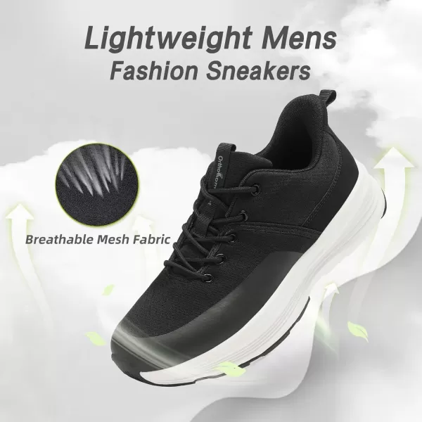 imageOrthoComfoot Mens Orthopedic Hands Free Fashion Sneakers Comfort Arch Support Plantar Fasciitis Orthotic Outdoor Walking Shoes High Arch Flat Feet Pain Relief Casual Work Tennis Athletic SneakersW1black