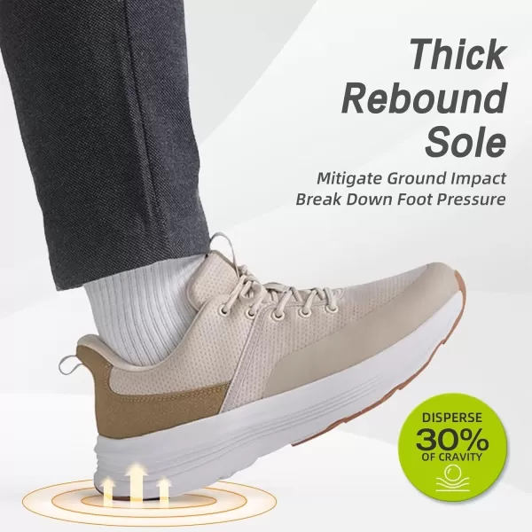 imageOrthoComfoot Mens Orthopedic Hands Free Fashion Sneakers Comfort Arch Support Plantar Fasciitis Orthotic Outdoor Walking Shoes High Arch Flat Feet Pain Relief Casual Work Tennis Athletic SneakersW2beige