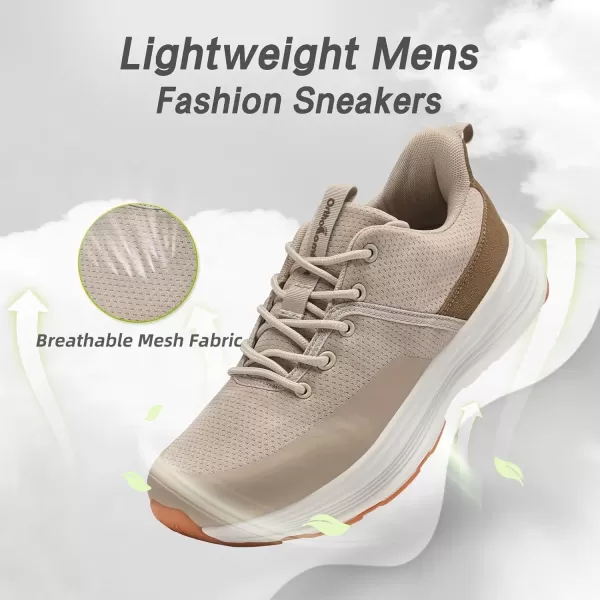 imageOrthoComfoot Mens Orthopedic Hands Free Fashion Sneakers Comfort Arch Support Plantar Fasciitis Orthotic Outdoor Walking Shoes High Arch Flat Feet Pain Relief Casual Work Tennis Athletic SneakersW2beige