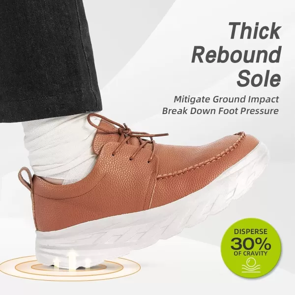 imageOrthoComfoot Mens Orthopedic Wide Leather Dress Walking Shoes Diabetic Plantar Fasciitis Arch Support Comfortable Sneakers Business Work Adjustable Fit Orthotic Casual Heel Foot Pain Relief OxfordsK2brown