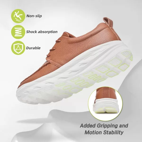 imageOrthoComfoot Mens Orthopedic Wide Leather Dress Walking Shoes Diabetic Plantar Fasciitis Arch Support Comfortable Sneakers Business Work Adjustable Fit Orthotic Casual Heel Foot Pain Relief OxfordsK2brown