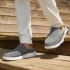 imageOrthoComfoot Mens Orthopedic SlipOn Loafers Walking Shoes with Arch Support Casual Plantar Fasciitis Slippers for Flat Feet Comfortable Orthotic Shoes for Foot and Heel Pain ReliefW10grey