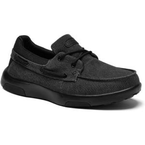 imageOrthoComfoot Mens Orthopedic SlipOn Loafers Walking Shoes Casual Canvas Plantar Fasciitis Loafers with Arch Support Comfortable Orthotic Shoes for Foot and Heel Pain ReliefW2black