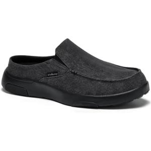 imageOrthoComfoot Mens Orthopedic SlipOn Loafers Walking Shoes with Arch Support Casual Plantar Fasciitis Slippers for Flat Feet Comfortable Orthotic Shoes for Foot and Heel Pain ReliefW2black